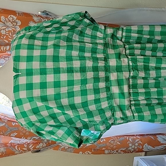 Bow-tie cotton check empire maxi dress - Picture 5 of 6